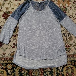 Blue Sparkle 3/4 sleeve dress shirt